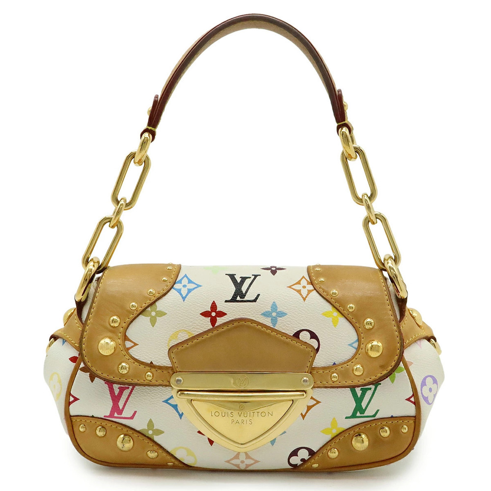 LOUIS VUITTON Monogram Multicolor Marilyn Shoulder Bag Hobo Blanc White